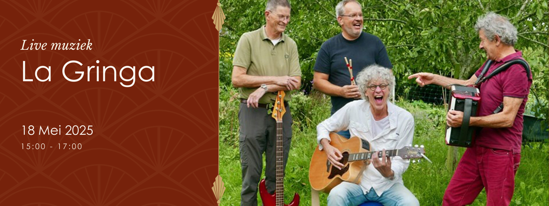 Optreden van La Grigna op 18 mei in De Alkenaer, met een theatrale mix van muziek en zang, geïnspireerd door Italiaanse tradities.